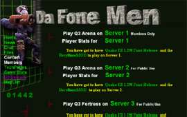 You can view real-time info from the game servers and see player statistics from recent games. If you have Quake 3, you can play in a game, right from the website.